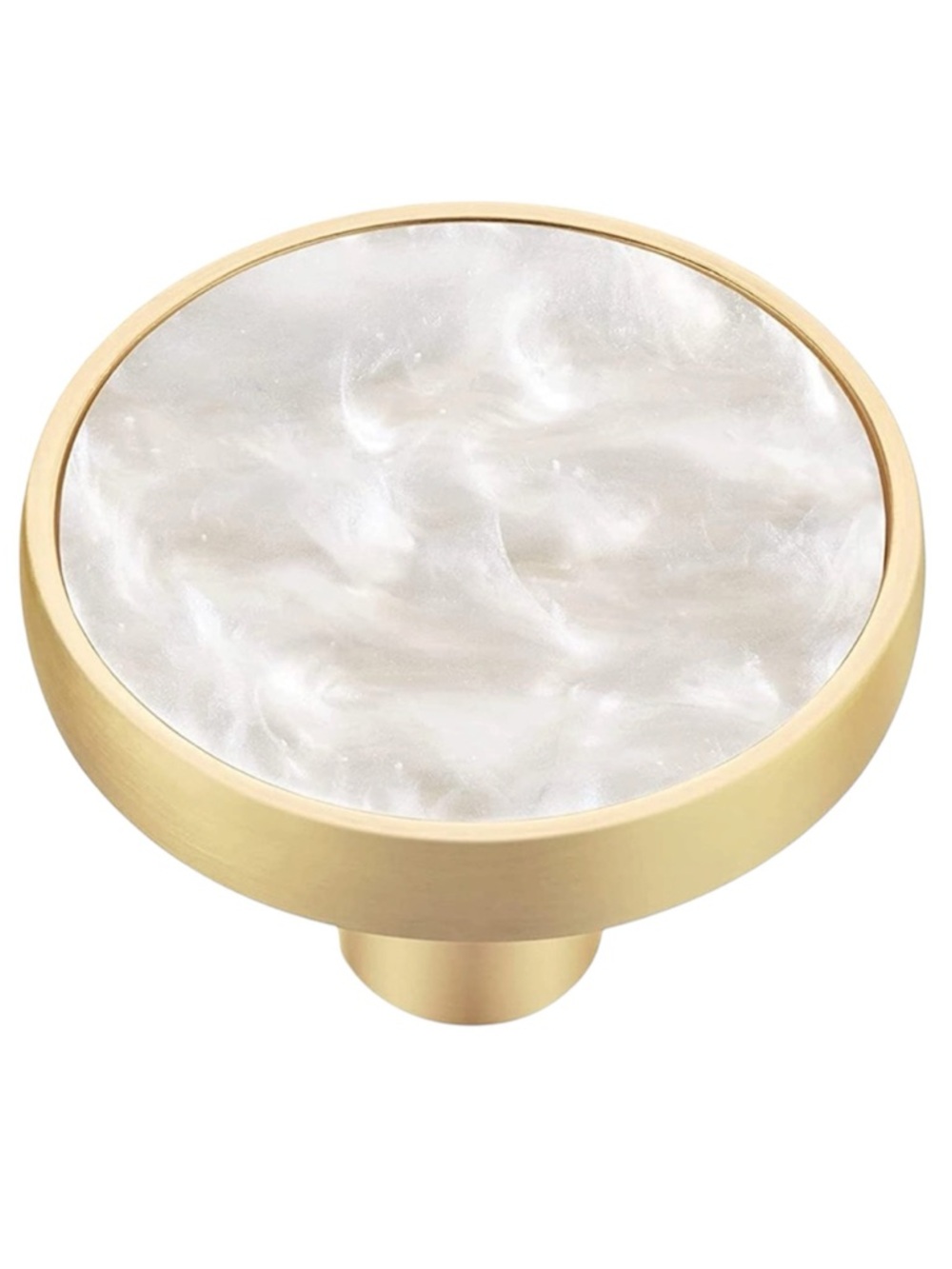 Natural Shell/Satin Gold Cabinet Pulls (Set Of 6)